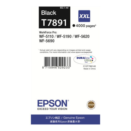 EPSON 1LB T7891 ink cartridge black extra high capacity 4.000 pages 1-pack
