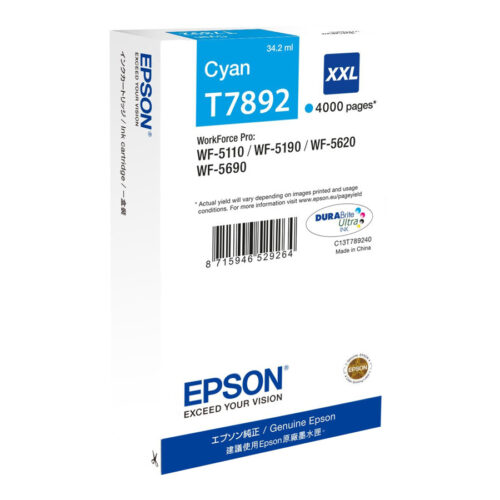 EPSON 1LB T7892 ink cartridge cyan extra high capacity 4.000 pages 1-pack