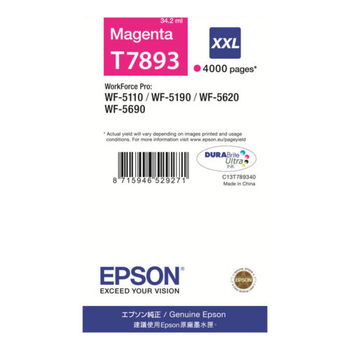 EPSON 1LB T7893 ink cartridge magenta extra high capacity 4.000 pages 1-pack