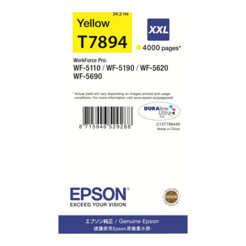 EPSON 1LB T7894 ink cartridge yellow extra high capacity 4.000 pages 1-pack