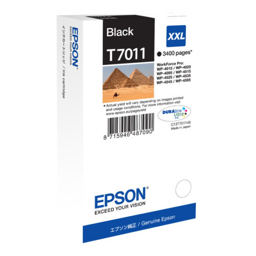 EPSON 1LB WP4000/4500 ink cartridge black extra high capacity 3.400 pages 1-pack blister without alarm
