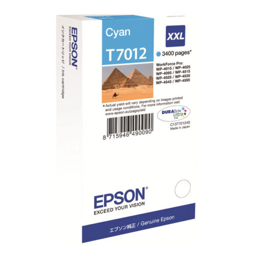 EPSON 1LB WP4000/4500 ink cartridge cyan extra high capacity 3.400 pages 1-pack blister without alarm