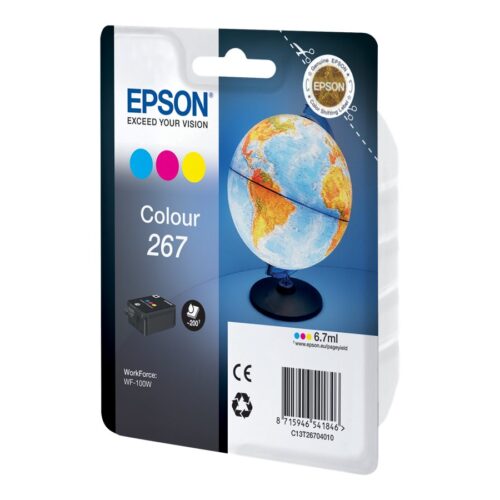 EPSON 2LB 267 ink cartridge cyan magenta and yellow standard capacity 200 pages 1-pack RF-AM blister w/s