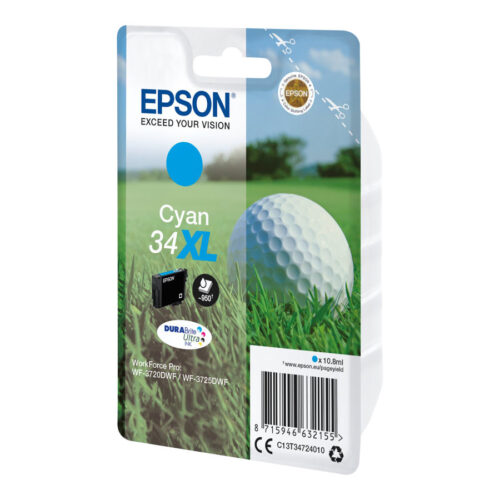 EPSON 2LB Singlepack 34XL Cyan DURABrite Ink Ultra XL