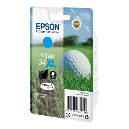 EPSON 2LB Singlepack 34XL Ink Cyan DURABrite Ultra 10.8ml Blister XL w/s