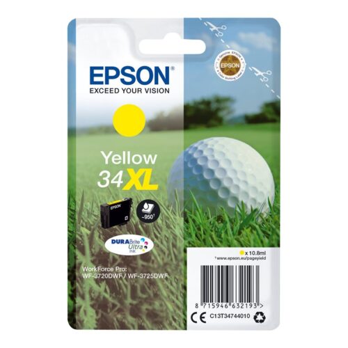 EPSON 2LB Singlepack 34XL Ink Yellow DURABrite Ultra 10.8ml Blister XL w/s