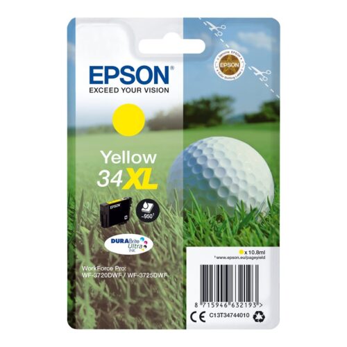 EPSON 2LB Singlepack 34XL Yellow DURABrite Ink Ultra XL