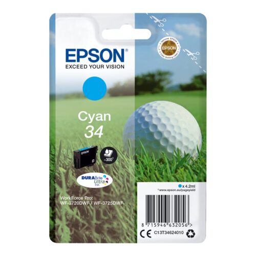 EPSON 2LB Singlepack Cyan 34 – DURABrite Ultra Ink