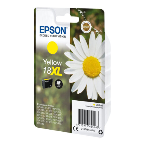 EPSON 3LB 18XL ink cartridge yellow high capacity 6.6ml 450 pages 1-pack blister without alarm