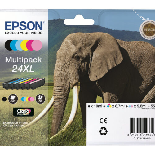 EPSON 3LB 24 Ink cartridge black and five colour standard capacity 29.1ml 1-pack RF-AM blister w/s