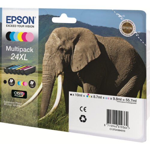 EPSON 3LB 24 Ink cartridge black and five colour standard capacity 29.1ml 1-pack RF-AM blister w/s