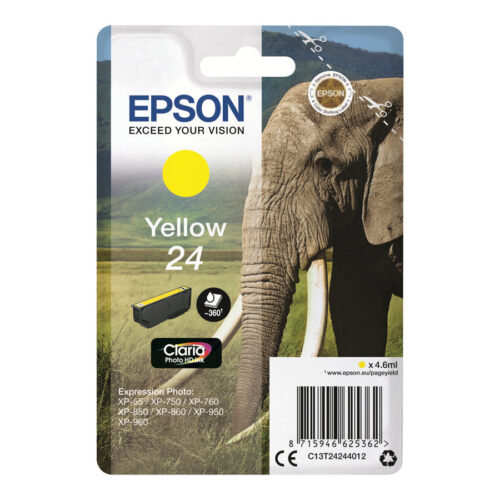 EPSON 3LB 24 ink cartridge yellow standard capacity 4.6ml 360 pages 1-pack blister without alarm