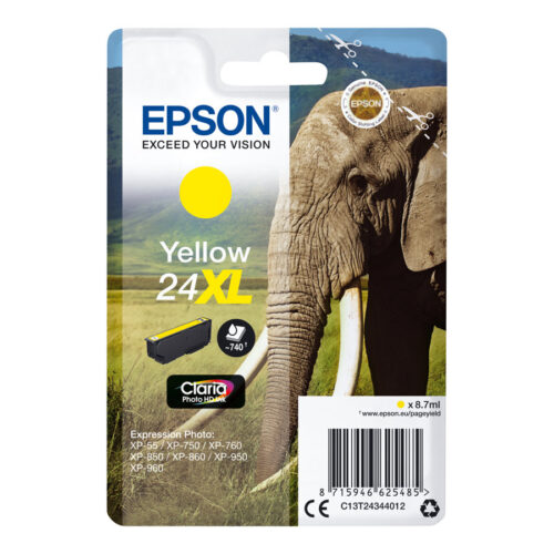 EPSON 3LB 24XL ink cartridge yellow high capacity 8.7ml 740 pages 1-pack RF-AM blister w/s