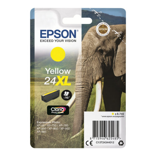 EPSON 3LB 24XL ink cartridge yellow high capacity 8.7ml 740 pages 1-pack RF-AM blister w/s