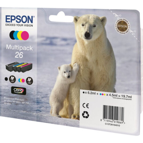 EPSON 3LB 26 ink cartridge black and tri-colour standard capacity 19.7ml 1-pack blister without alarm