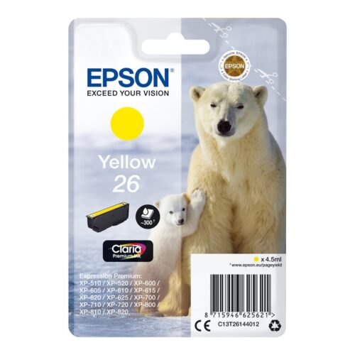 EPSON 3LB 26 ink cartridge yellow standard capacity 4.5ml 300 pages 1-pack blister without alarm