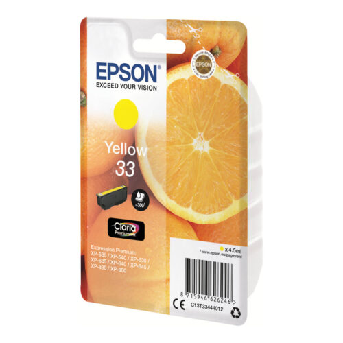 EPSON 3LB Singlepack Yellow 33 Claria Premium Ink