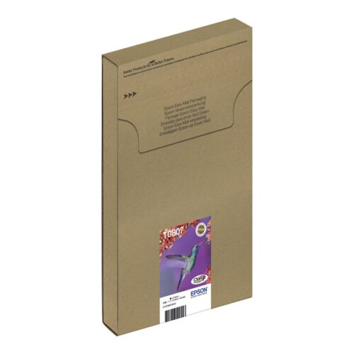 EPSON 3LB T0807 ink cartridge black and five colour standard capacity black and colour: 7.4ml 6-pack online packaging