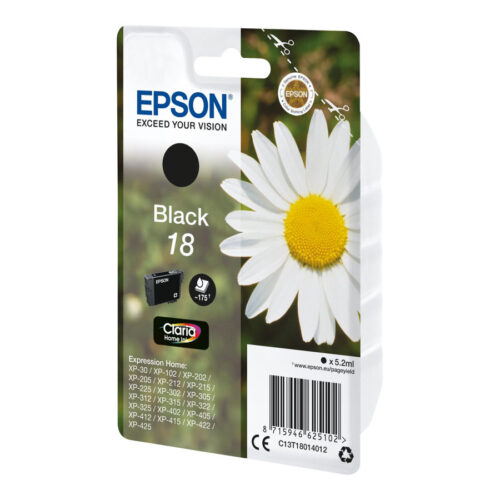 EPSON 4LB 18 ink cartridge black standard capacity 5.2ml 175 pages 1-pack blister without alarm