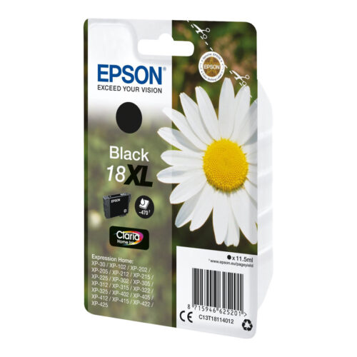 EPSON 4LB 18XL ink cartridge black high capacity 11.5ml 470 pages 1-pack blister without alarm