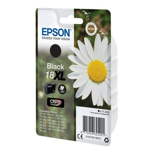 EPSON 4LB 18XL ink cartridge black high capacity 11.5ml 470 pages 1-pack blister without alarm