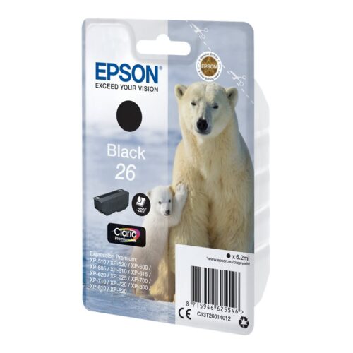 EPSON 4LB 26 ink cartridge black standard capacity 6.2ml 220 pages 1-pack blister without alarm