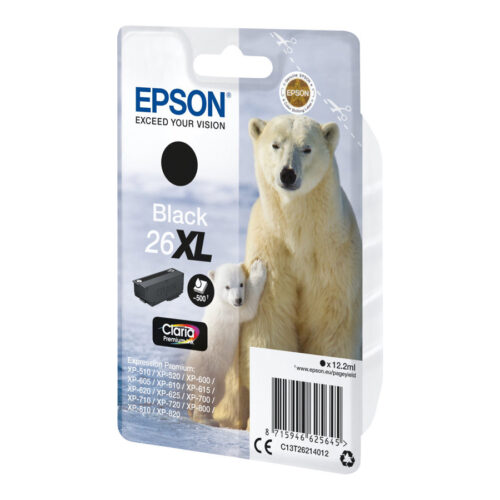 EPSON 4LB 26XL ink cartridge black high capacity 12.2ml 500 pages 1-pack blister without alarm
