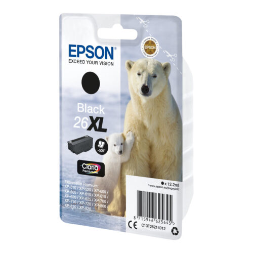 EPSON 4LB 26XL ink cartridge black high capacity 12.2ml 500 pages 1-pack RF-AM blister w/s
