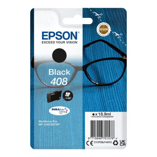 EPSON 4LB Singlepack Black 408 DURABrite Ultra Ink