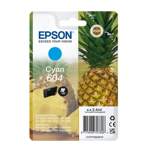 EPSON 4LB Singlepack Cyan 604 Ink