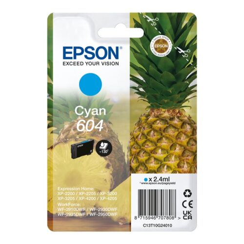 EPSON 4LB Singlepack Cyan 604 Ink w/s