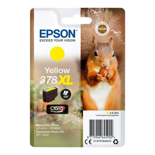 EPSON 4LB Singlepack Yellow 378XL Squirrel Clara Photo HD Ink