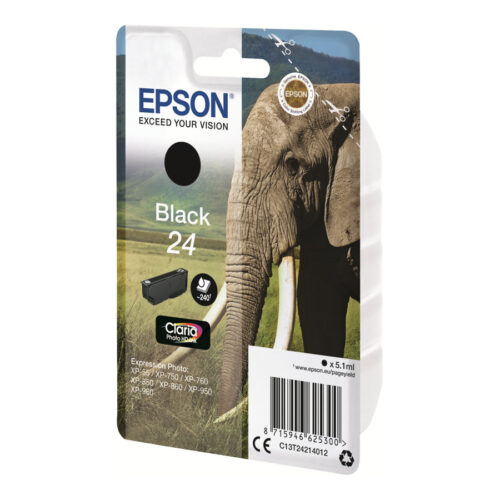 EPSON 5LB 24 ink cartridge black standard capacity 5.1ml 240 pages 1-pack blister without alarm