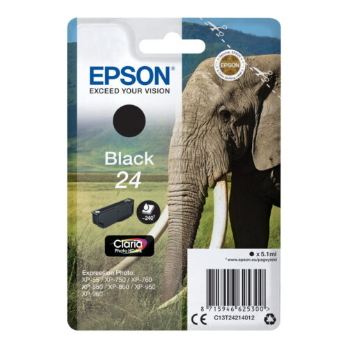 EPSON 5LB 24 ink cartridge black standard capacity 5.1ml 240 pages 1-pack RF-AM blister w/s