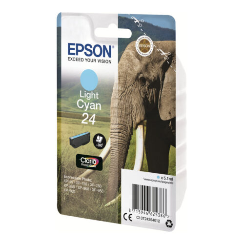 EPSON 5LB 24 ink cartridge light cyan standard capacity 5.1ml 360 pages 1-pack blister without alarm