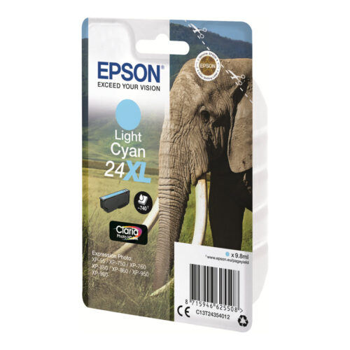 EPSON 5LB 24XL ink cartridge light cyan high capacity 9.8ml 740 pages 1-pack blister without alarm