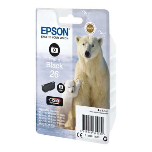 EPSON 5LB 26 ink cartridge photo black standard capacity 4.7ml 200 photos 1-pack RF-AM blister w/s