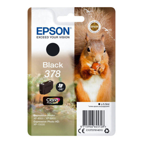 EPSON 5LB Singlepack Black 378 Eichhörnchen Clara Photo HD Ink