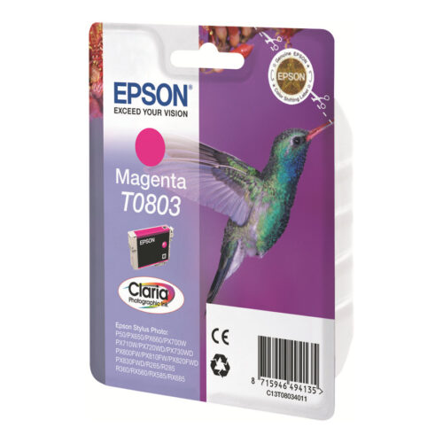 EPSON 5LB T0803 ink cartridge magenta standard capacity 7.4ml 460 pages 1-pack blister without alarm