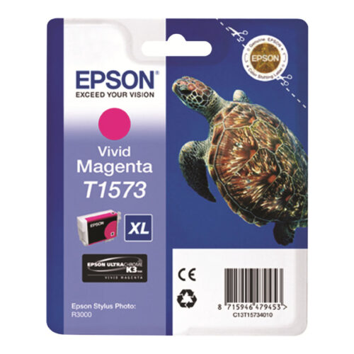 EPSON 5LB T1573 ink cartridge vivid magenta standard capacity 1-pack blister without alarm