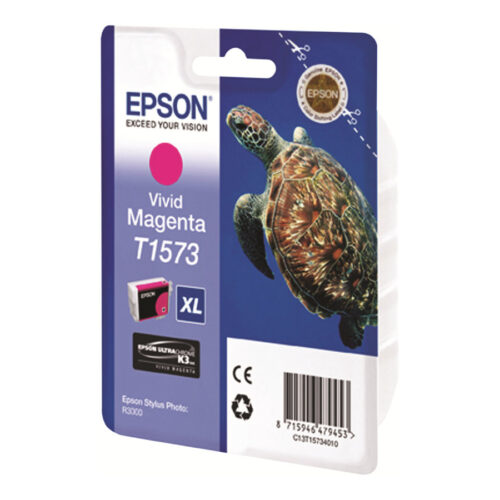 EPSON 5LB T1573 ink cartridge vivid magenta standard capacity 1-pack blister without alarm