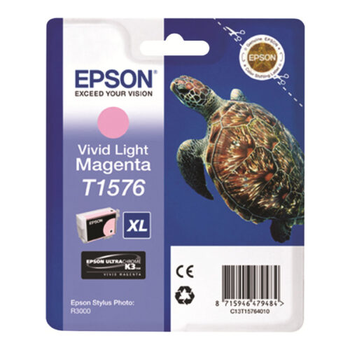 EPSON 5LB T1576 ink cartridge vivid light magenta standard capacity 1-pack blister without alarm