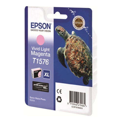 EPSON 5LB T1576 ink cartridge vivid light magenta standard capacity 1-pack blister without alarm