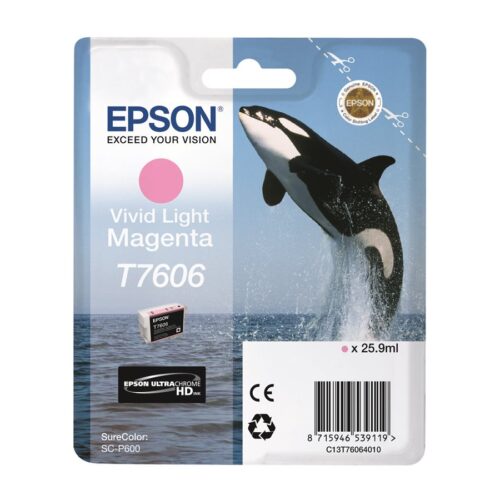 EPSON 5LB T7606 Viv Light Magenta ink cartridge high capacity vivid magenta clair 25 9ml 2849 pages 1-pack