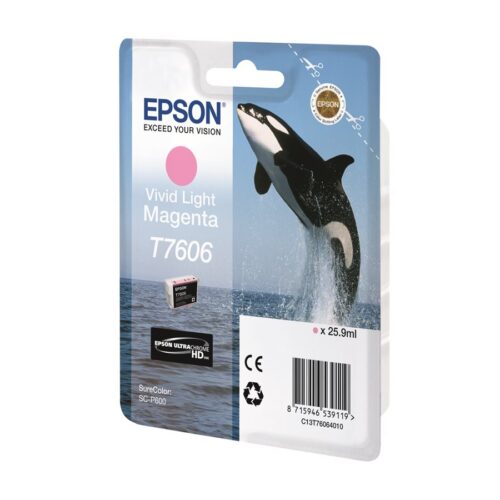 EPSON 5LB T7606 Viv Light Magenta ink cartridge high capacity vivid magenta clair 25 9ml 2849 pages 1-pack