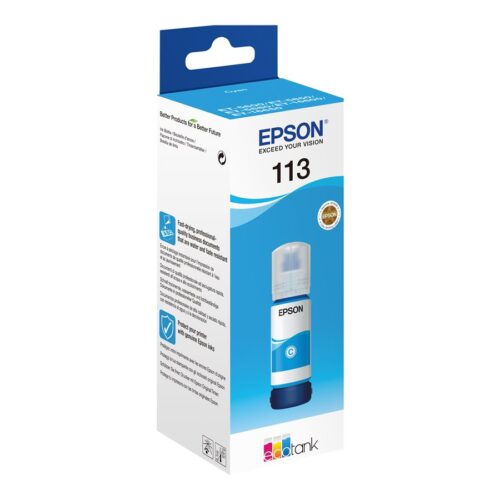 EPSON 6LB 113 EcoTank Pigment Cyan ink bottle