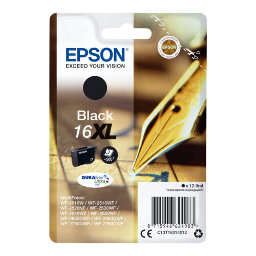 EPSON 6LB 16XL ink cartridge black high capacity 12.9ml 500 pages 1-pack blister without alarm