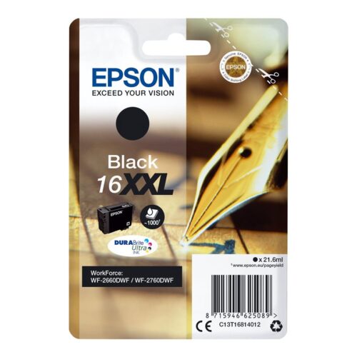 EPSON 6LB 16XXL ink cartridge black extra high capacity 1.000 pages 1-pack blister with alarm w/s