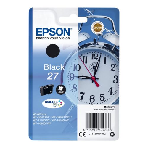EPSON 6LB 27 ink cartridge black standard capacity 6.2ml 350 pages 1-pack blister without alarm – DURABrite ultra ink