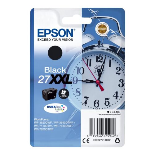 EPSON 6LB 27XXL ink cartridge black extra high capacity 34.1ml 2.200 pages 1-pack blister without alarm – DURABrite ultra ink